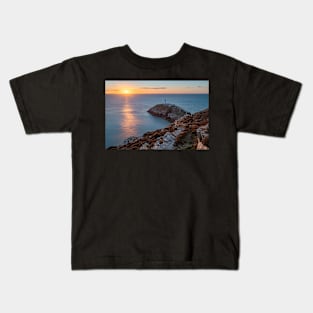 South Stacks Lighthouse at Sunset Kids T-Shirt